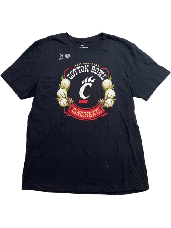 NIKE T-SHIRT COTTON BOWL 2021 CINCINNATI ΜΑΥΡΟ UNISEX L preowned