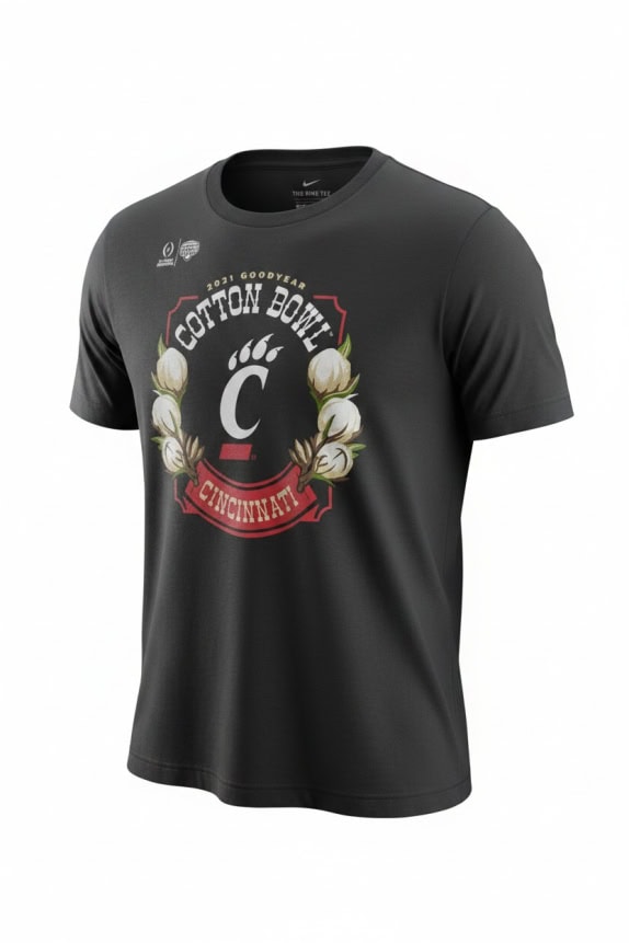 NIKE T-SHIRT COTTON BOWL 2021 CINCINNATI ΜΑΥΡΟ UNISEX L preowned