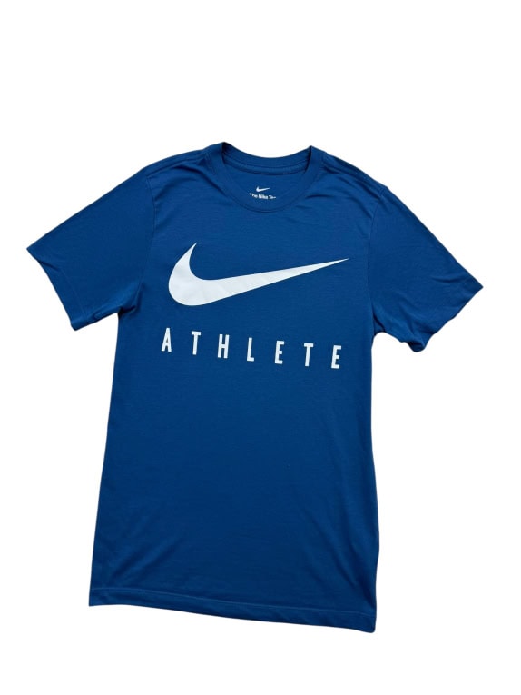 NIKE T-SHIRT DRI-FIT ATHLETE SWOOSH BLU UOMO XS