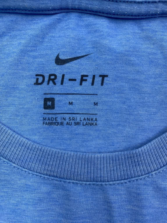 NIKE T-SHIRT DRI-FIT LOGO BLUE MENS M