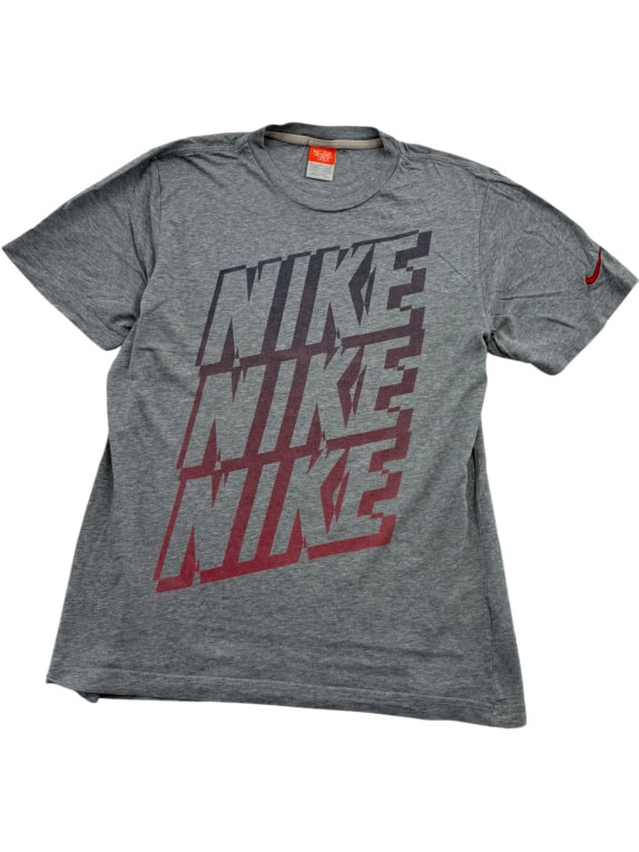 NIKE T-Shirt "The Athletic Dept" Triple Graphic Logo Grey Ανδρικό Medium