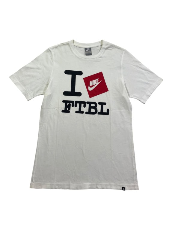 NIKE T-SHIRT SPORTSWEAR "I LOVE FTBL" WHITE MEN'S M