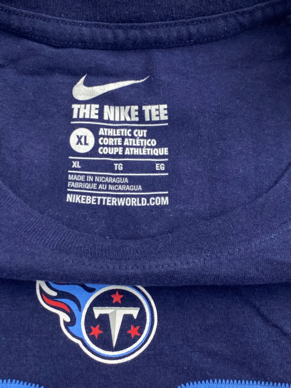 NIKE T-SHIRT TENNESSEE TITANS NFL BLU UNISEX XL usato