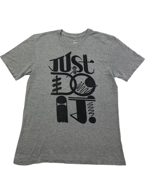 NIKE T-SHIRT VINTAGE STYLE JUST DO IT GRAPHIC ΓΚΡΙ ΑΝΔΡΙΚΟ S