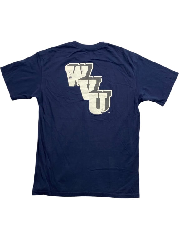 NIKE T-SHIRT STILE VINTAGE CON LOGO WEST VIRGINIA BLU SCURO UNISEX TAGLIA MEDIA usata