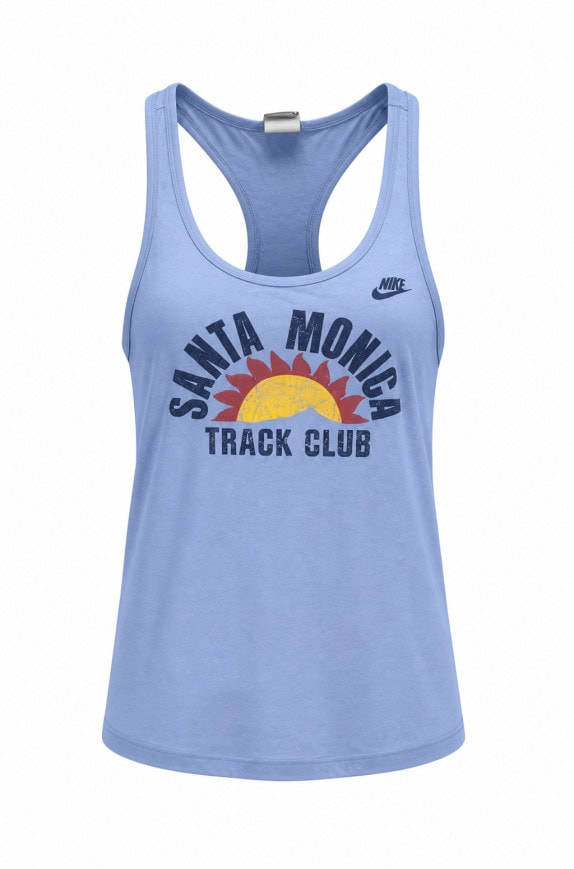 2005 NIKE TANK TOP GRAPHIC LIGHT BLUE DONNA PRE OWNED S