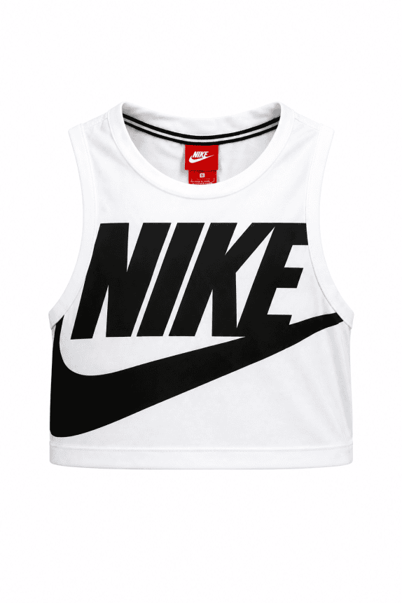 NIKE TOP SMANICATO GRAPHIC WHITE DONNA PRE OWNED XS