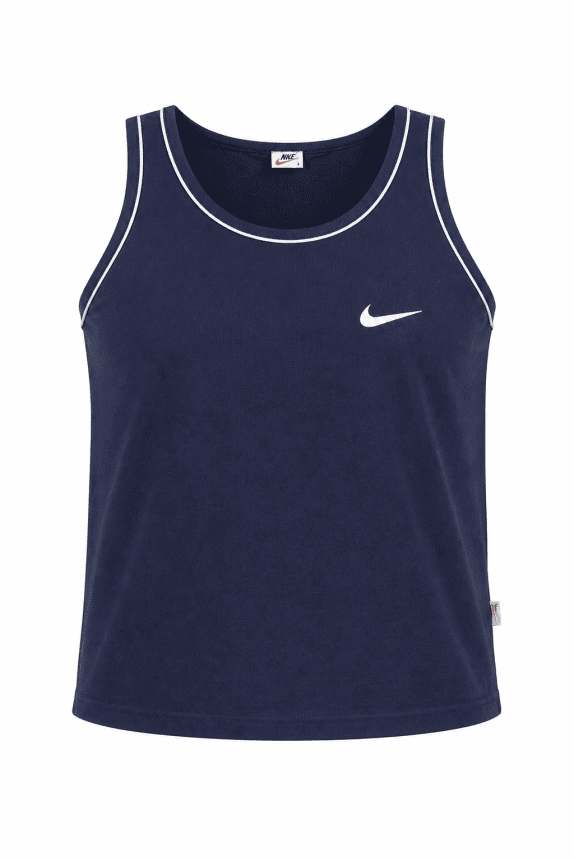 90s NIKE TANK TOP MINIMAL NAVY UNISEX PRE OWNED M
