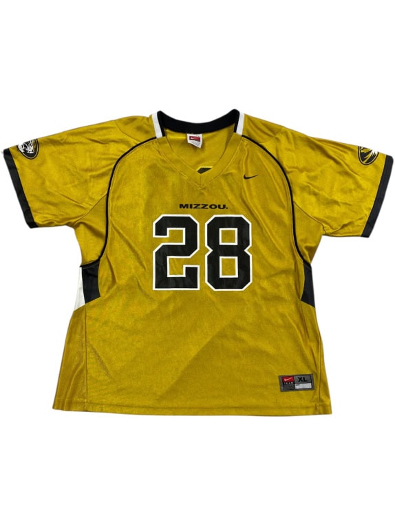 NIKE TEAM MISSOURI T-SHIRT VINTAGE ΜΕ ΛΟΓΟΤΥΠΟ ΚΑΙ ΑΡΙΘΜΟ 28 ΧΡΥΣΟ/ΚΙΤΡΙΝΟ UNISEX XL