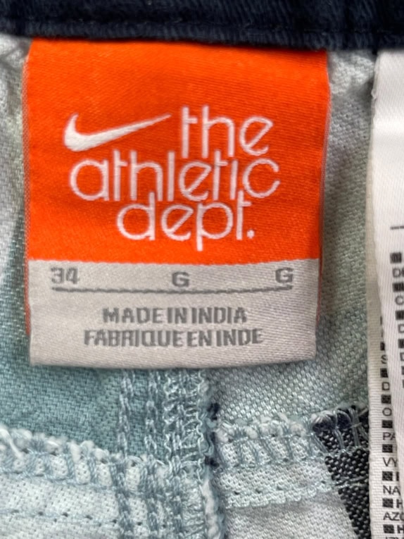 NIKE THE ATHLETIC DEPT. Bermuda a quadri con logo blu/grigio unisex XL