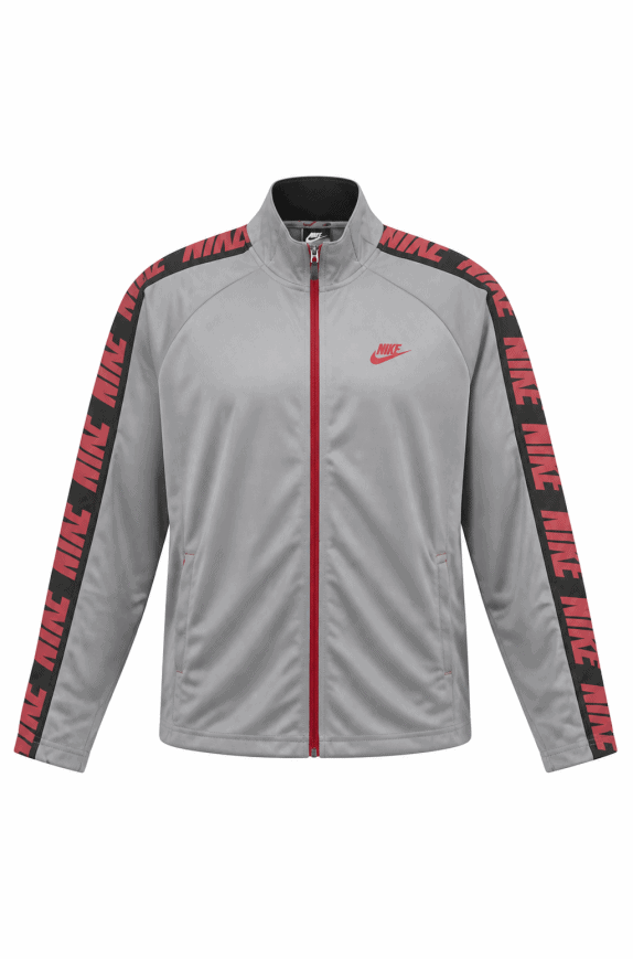 NIKE TRACK JACKET LOGO GREY MEN PRE OWNED L