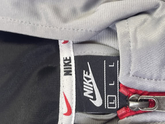 NIKE TRACK JACKET LOGO GREY MEN PRE OWNED L