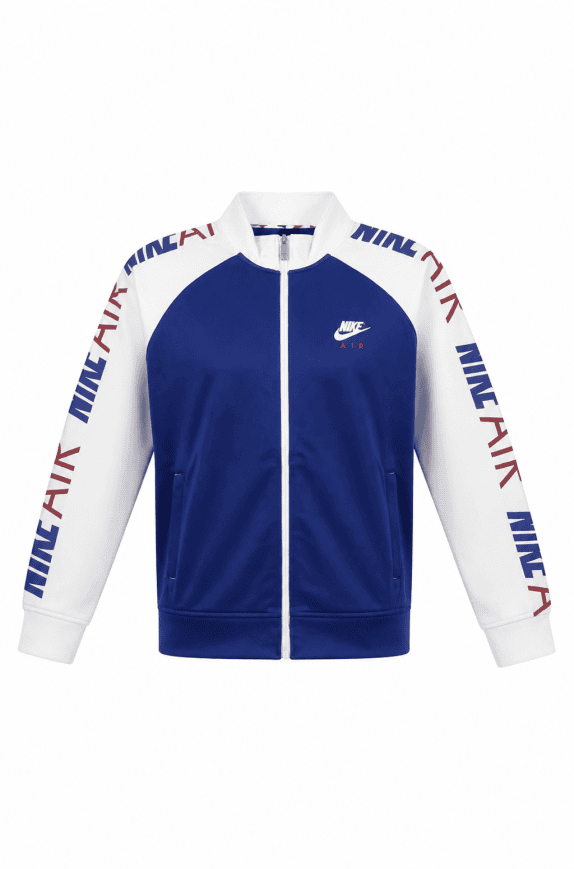 NIKE TRACK JACKET SPORTY BLU E BIANCO UOMO PRE OWNED M