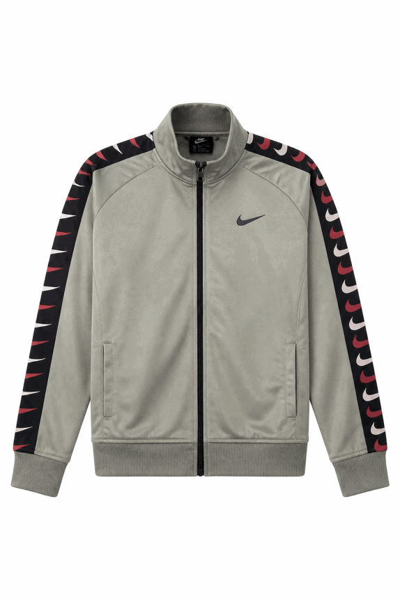 NIKE TRACK JACKET STREETWEAR GREY MEN PRE OWNED L