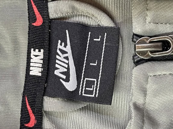 NIKE TRACK JACKET STREETWEAR GREY MEN PRE OWNED L