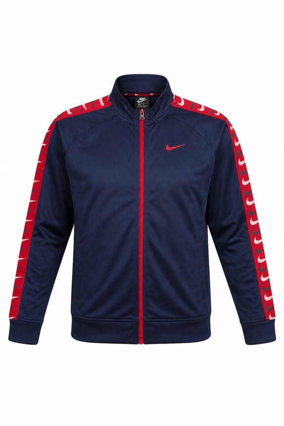 NIKE TRACK JACKET STREETWEAR NAVY ROSSO UOMO PRE OWNED XXL