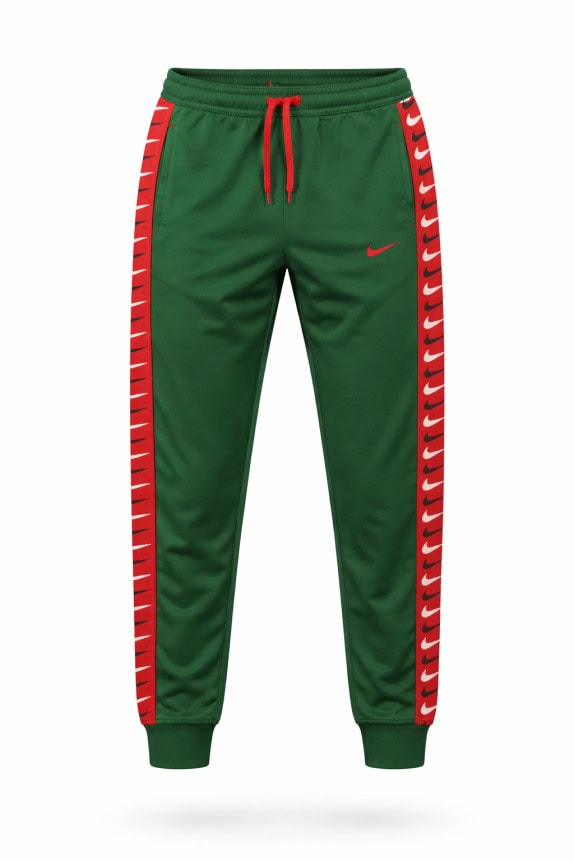 NIKE PANTALONI SPORTIVI SPORTSWEAR VERDE ROSSO UOMO PRE OWNED L