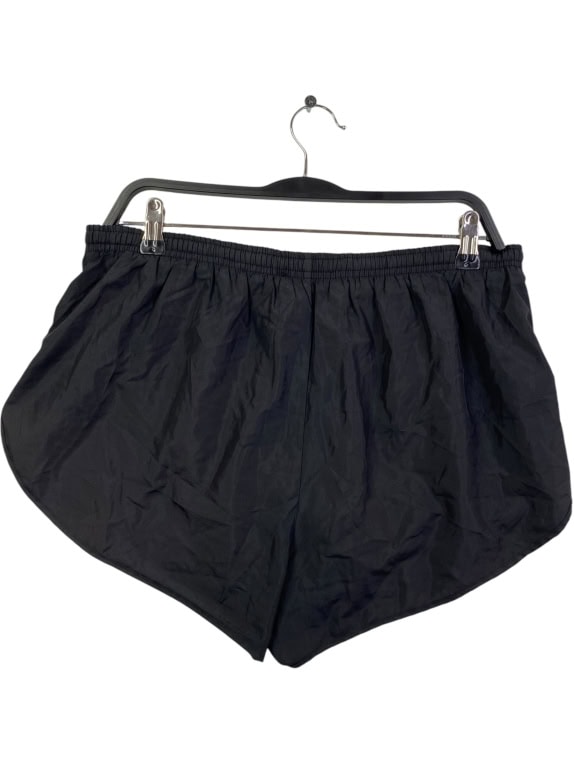 NIKE VINTAGE ATHLETIC RUNNING SHORTS SWOOSH BLACK MEN L