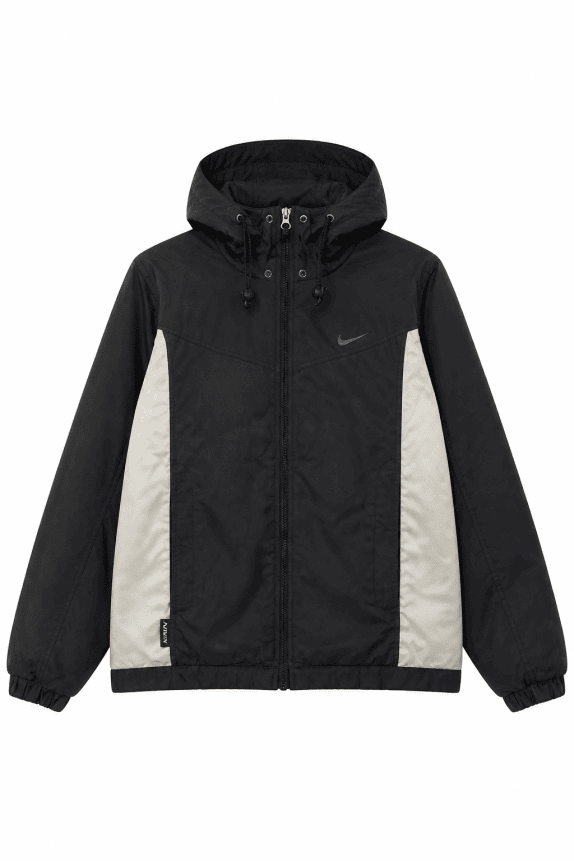 2000s NIKE WINDBREAKER RETRO NERO OFF WHITE UOMO PRE OWNED M