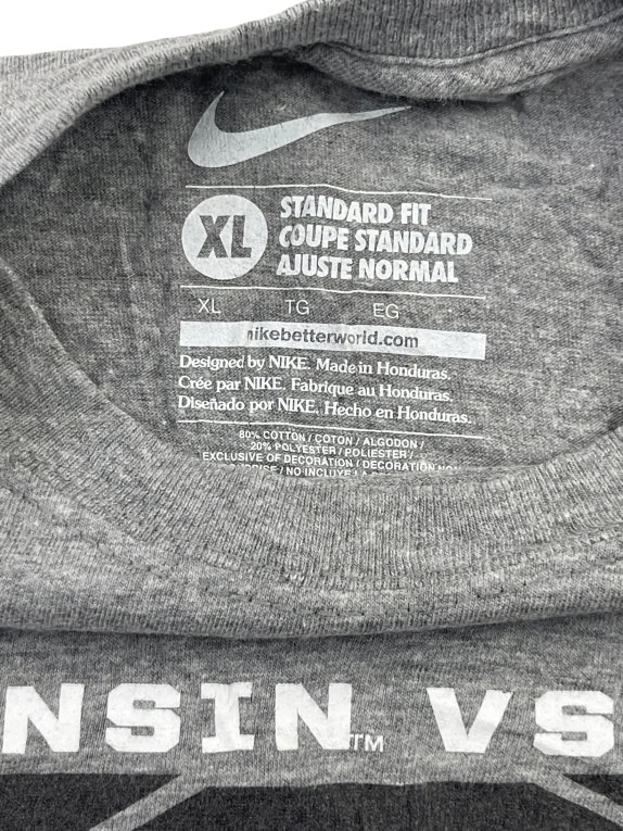Nike Wisconsin vs Oregon B1G Rose Bowl 2012 T-Shirt Grey Unisex XL