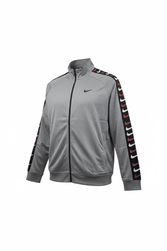 NIKE Giacca felpa con zip logo tape grigia da uomo 4XL