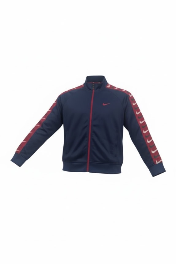 NIKE Ζακέτα Φούτερ Track Jacket με Swoosh Logo Tape Μπλε/Κόκκινο Ανδρική Μέγεθος S