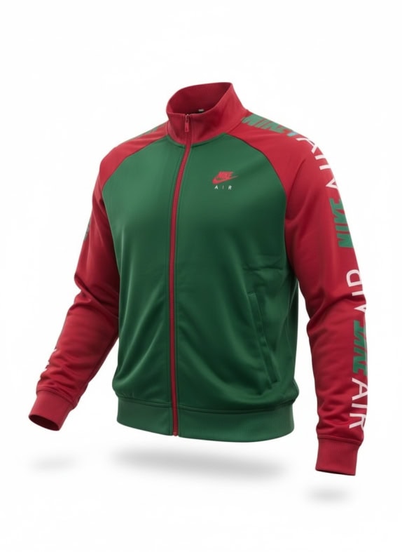 NIKE Giacca sportiva Track Jacket Air Max con logo verde / rosso da uomo XL