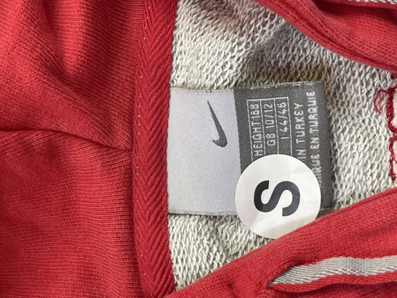 NIKE 00s ZIP HOODIE SPORTSWEAR GRIGIO ROSSO UOMO PRE OWNED S