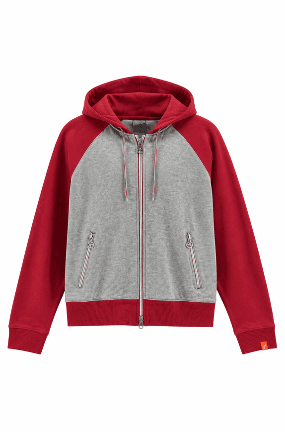 NIKE 00s ZIP HOODIE SPORTSWEAR GRIGIO ROSSO UOMO PRE OWNED S