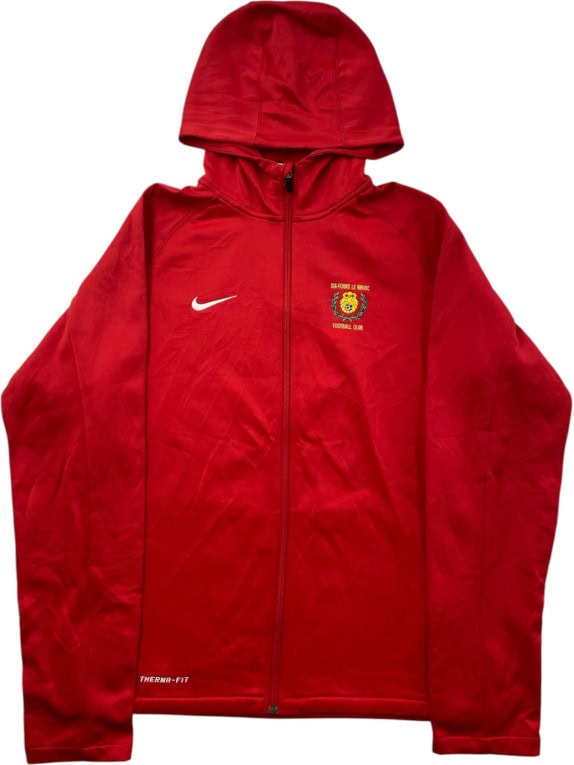NIKE FELPA ZIP CON CAPPUCCIO SPORTSWEAR ROSSA UOMO PRE OWNED M