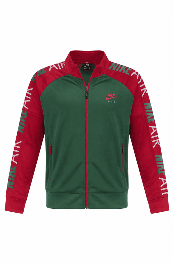 NIKE ZIP HOODIE STREETWEAR RED AND GREEN MEN PRE OWNED M