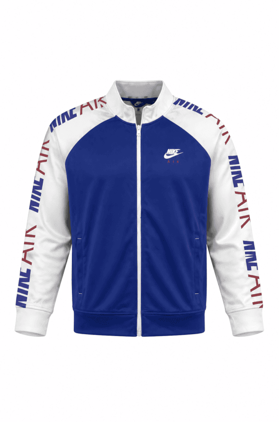 NIKE FELPA ZIP STREETWEAR BIANCO BLU UOMO PRE OWNED L