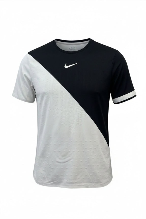 NIKECOURT DRI FIT T SHIRT SPORTSWEAR BLACK WHITE MENS PRE OWNED L