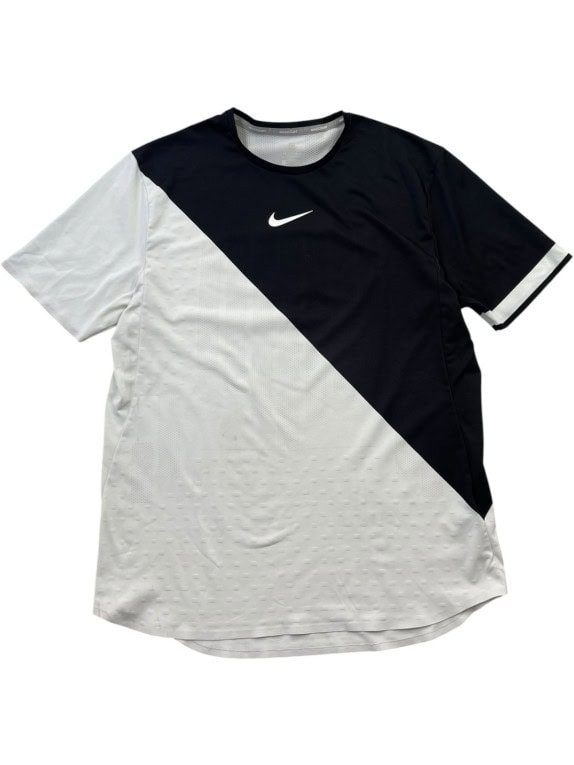 NIKECOURT DRI FIT T SHIRT SPORTSWEAR BLACK WHITE MENS PRE OWNED L