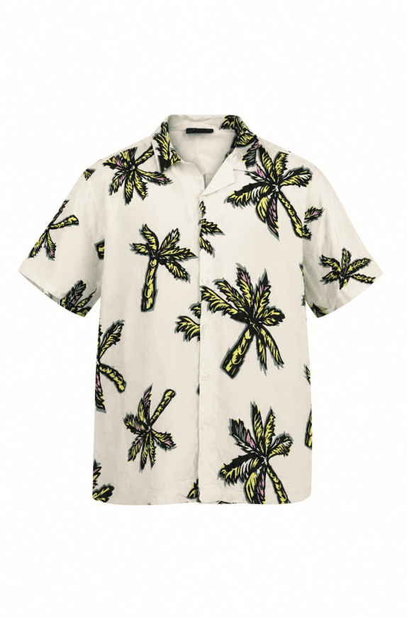 NO BOUNDARIES ΠΟΥΚΑΜΙΣΟ TROPICAL PRINT OFF WHITE ΑΝΔΡΙΚΟ PRE OWNED XXL