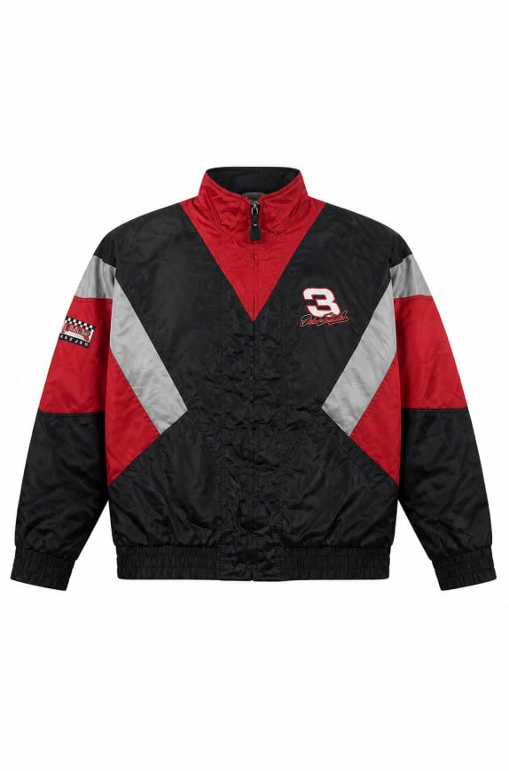 NO FEAR RACING JACKET RETRO ΜΑΥΡΟ ΚΟΚΚΙΝΟ ΑΝΤΡΙΚΟ PRE OWNED