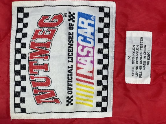 NO FEAR RACING JACKET RETRO BLACK RED MENS PRE OWNED
