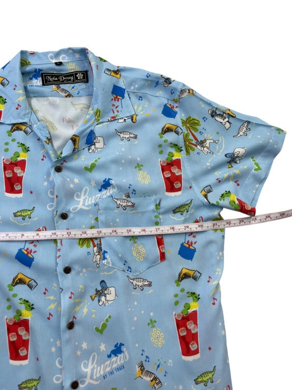 NOLA DAWG ΠΟΥΚΑΜΙΣΟ HAWAIIAN PRINT ΜΠΛΕ ΑΝΔΡΙΚΟ PRE OWNED M