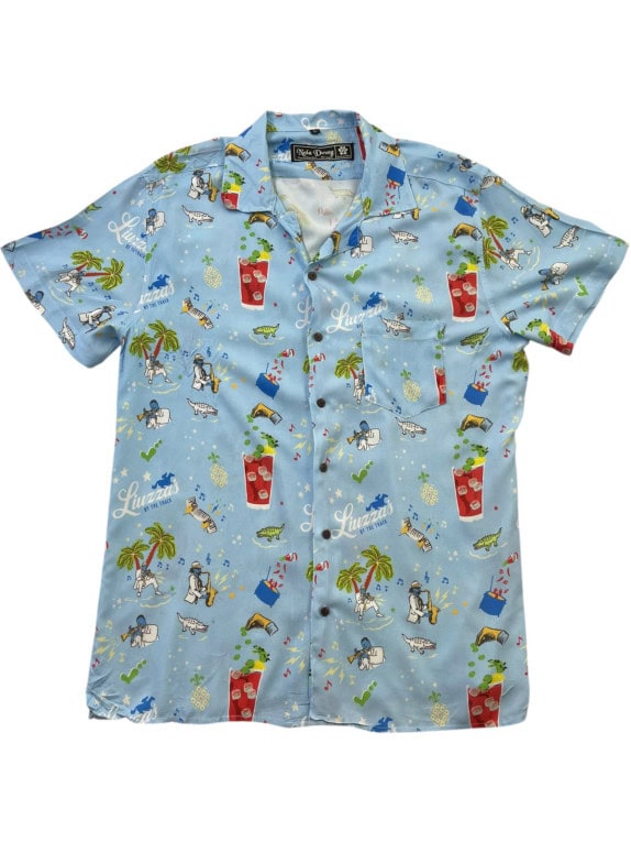 NOLA DAWG ΠΟΥΚΑΜΙΣΟ HAWAIIAN PRINT ΜΠΛΕ ΑΝΔΡΙΚΟ PRE OWNED M