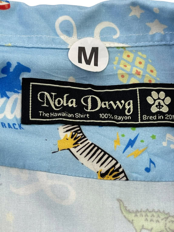 NOLA DAWG ΠΟΥΚΑΜΙΣΟ HAWAIIAN PRINT ΜΠΛΕ ΑΝΔΡΙΚΟ PRE OWNED M