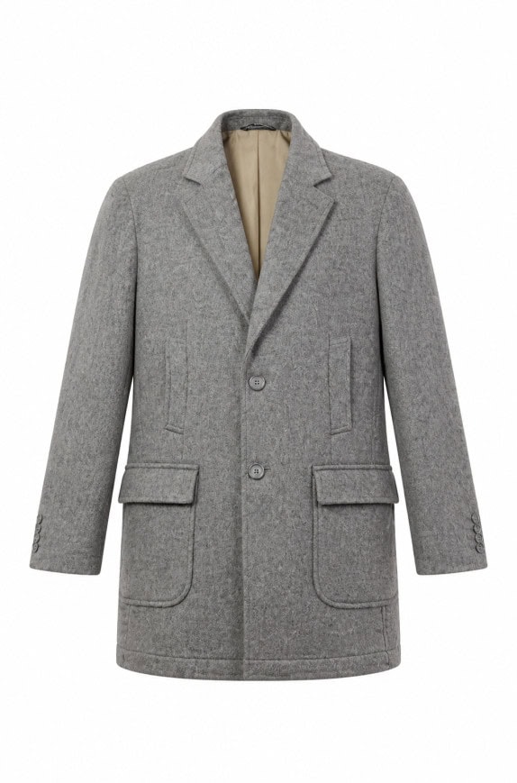 VINTAGE COAT GREY MENS PRE OWNED L 90S
