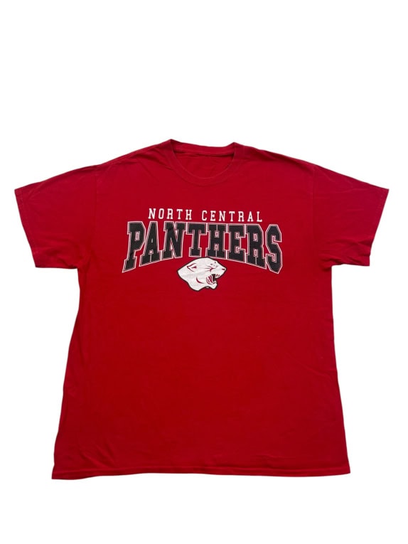 NORTH CENTRAL PANTHERS GRAPHIC TEE COLLEGIATE RED UNISEX PRE OWNED