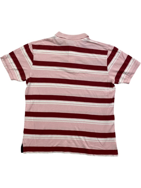 NORTH SAILS POLO SHIRT STRIPED PINK-BURGUNDY MEN'S L