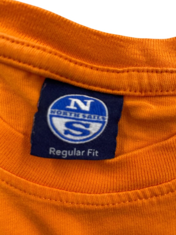 NORTH SAILS T-SHIRT REGULAR FIT LOGO ORANGE MENS M
