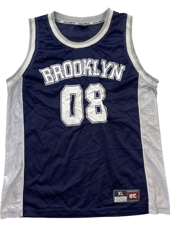 NYC SPORTS CANOTTA BASKET SPORTSWEAR BLU NAVY UOMO PRE OWNED XL