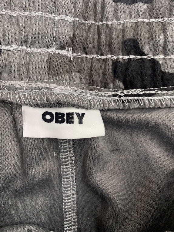 OBEY PANTALONE TUTA CAMOUFLAGE CON ELASTICO GRIGIO UOMO L
