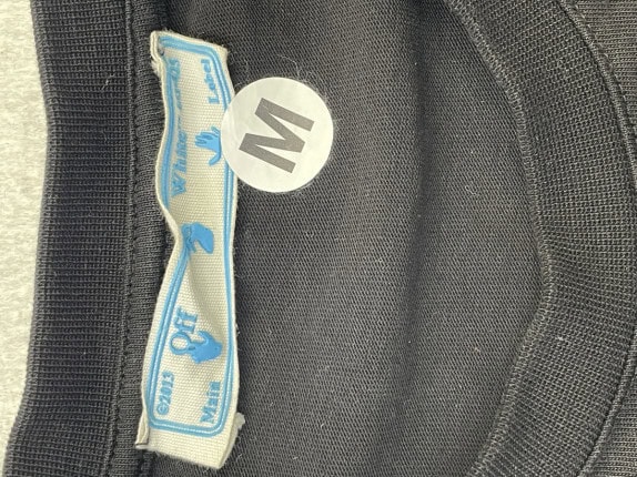 OFF WHITE ΓΚΡΙ T SHIRT GRAPHIC ΜΑΥΡΟ ΑΝΤΡΙΚΟ PRE OWNED M