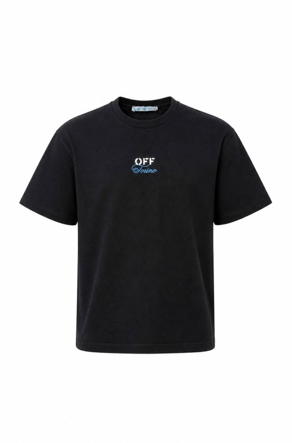 OFF WHITE ΓΚΡΙ T SHIRT GRAPHIC ΜΑΥΡΟ ΑΝΤΡΙΚΟ PRE OWNED M