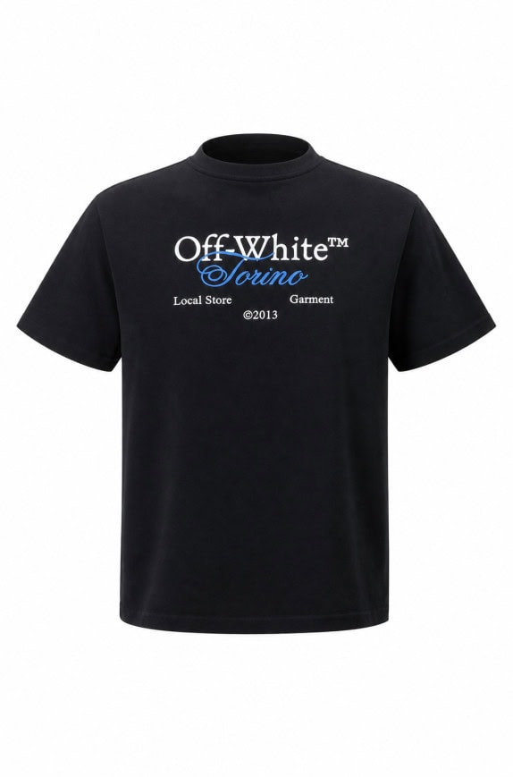 OFF WHITE ΓΚΡΙ T SHIRT GRAPHIC ΜΑΥΡΟ ΑΝΤΡΙΚΟ PRE OWNED M