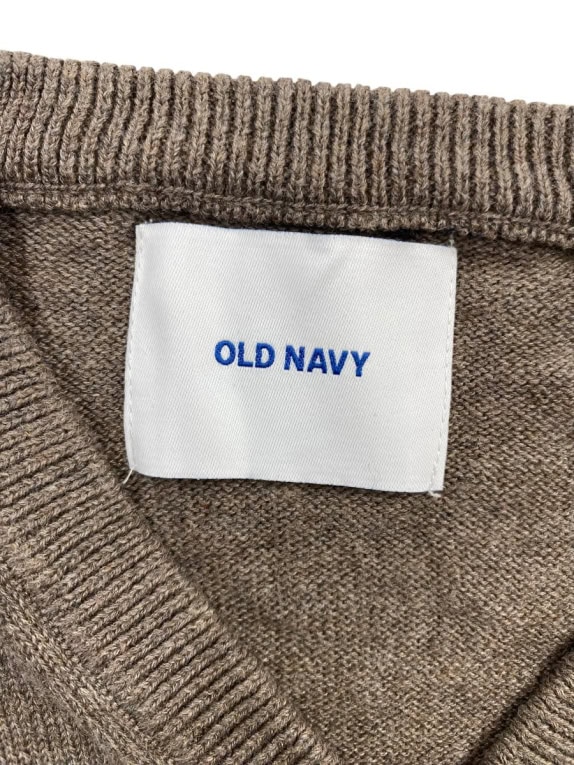 OLD NAVY Maglia da uomo in maglia casual con scollo a V marrone taglia L